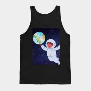 Astronaut,  Planet Earth, and Galaxy Tank Top